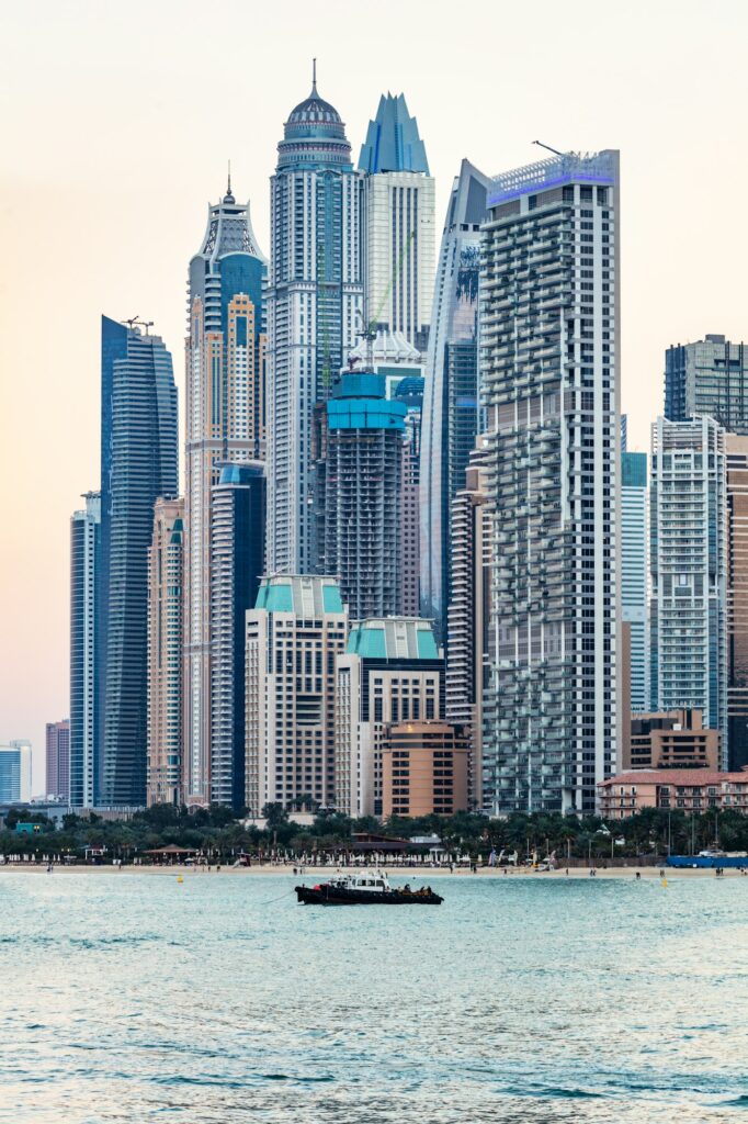 Dubai jumeirah beach mit marina Hochhäuser in Dubai Hotels in Dubai
